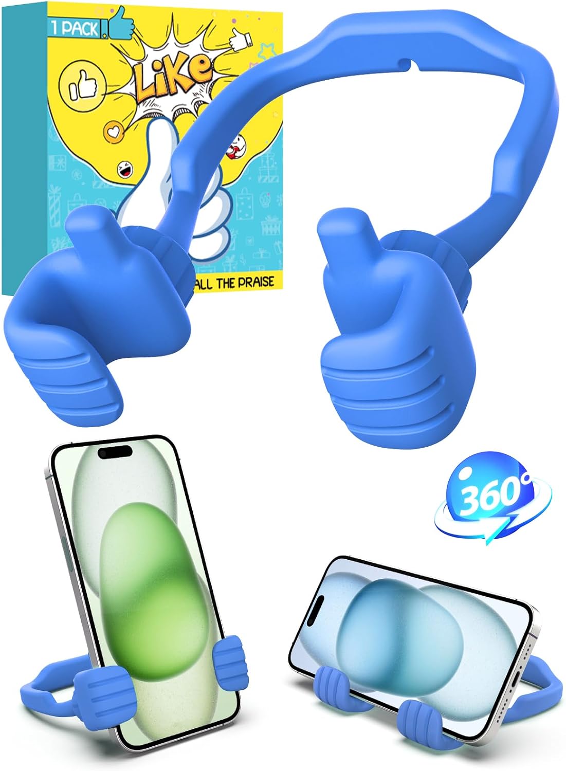 Easter Basket Stuffers for Teens Boys Kids Men Adults Cell Phone Stand: Flexible Thumbs Up Lazy Cellphone Holder for Desk Funny Birthday Easter Gifts for Women Mom Teenager Tween Cool Gadget Ideas