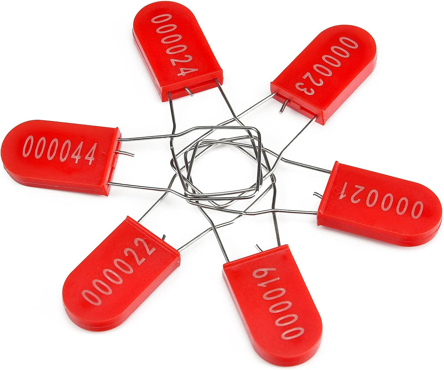 500PCS Plastic Padlock Security Seals Metal Wire Padlocks Electric Meter Seal Disposable Anti-Tamper Lock Numbered Anti Tamper Tag Hasps Red