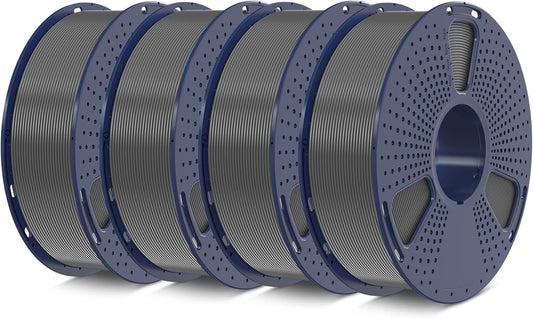 SUNLU PETG Filament 1.75mm 4KG Bundle, Less Stringing and Good Layer Adhesion, Individually Vacuum Packed, 3D Printer Filament 4kg, 1kg per Spool, Pack of 4, 4 Colors, 4 Grey