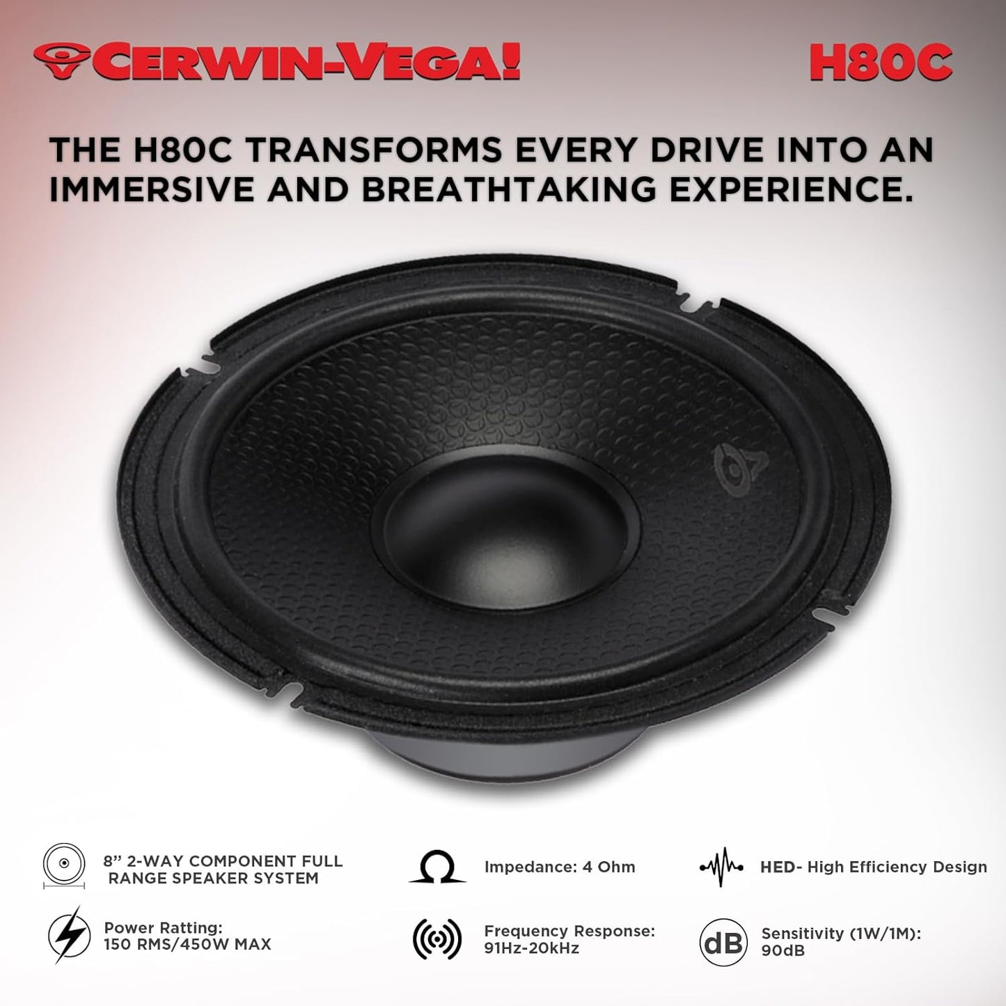 CERWIN-VEGA! HED 2025 Edition-8” Component Full Range Speaker System - H80C