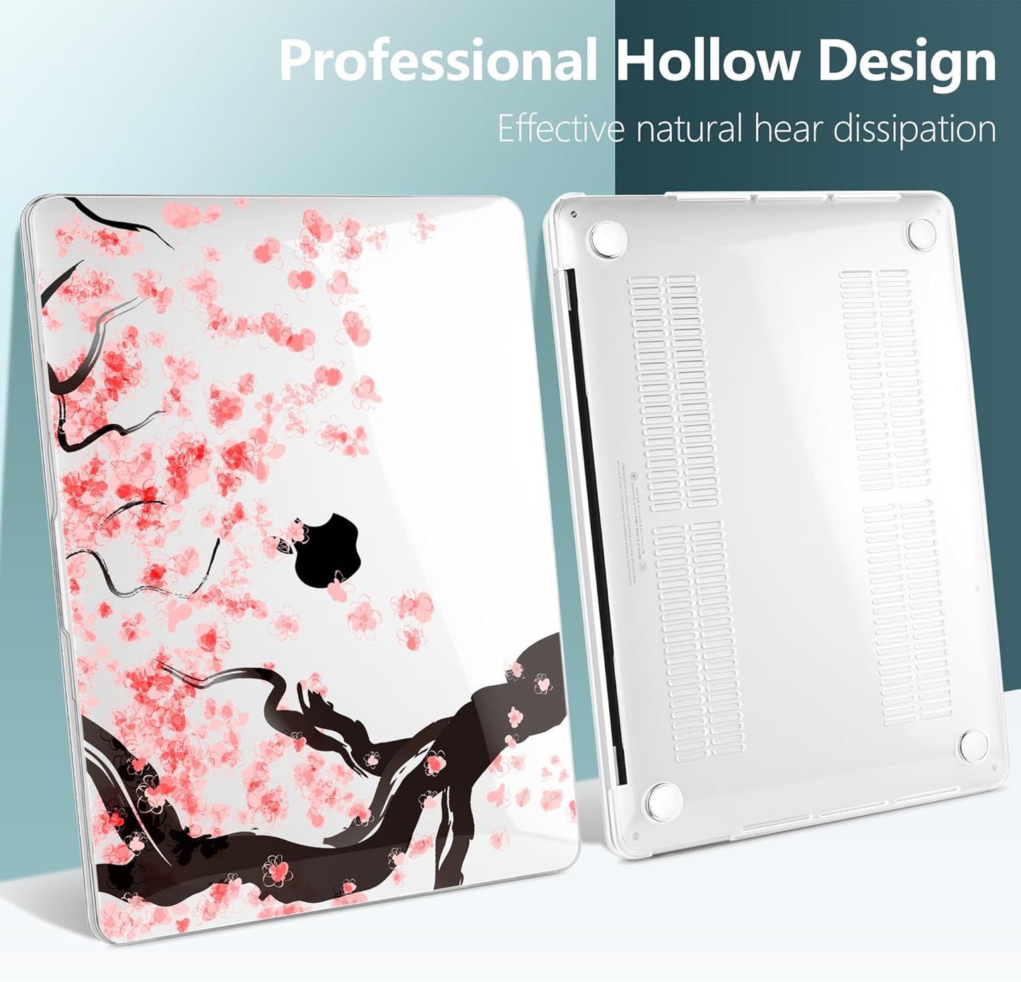 TWOLSKOO Compatible with MacBook Pro 13 inch Case 2023-2016 A2338 M2/M1 A2251 A2289 A2159 A1989 A1706, Plastic Hard Shell Cover & Keyboard Skin & Screen Protector, Cherry Blossoms