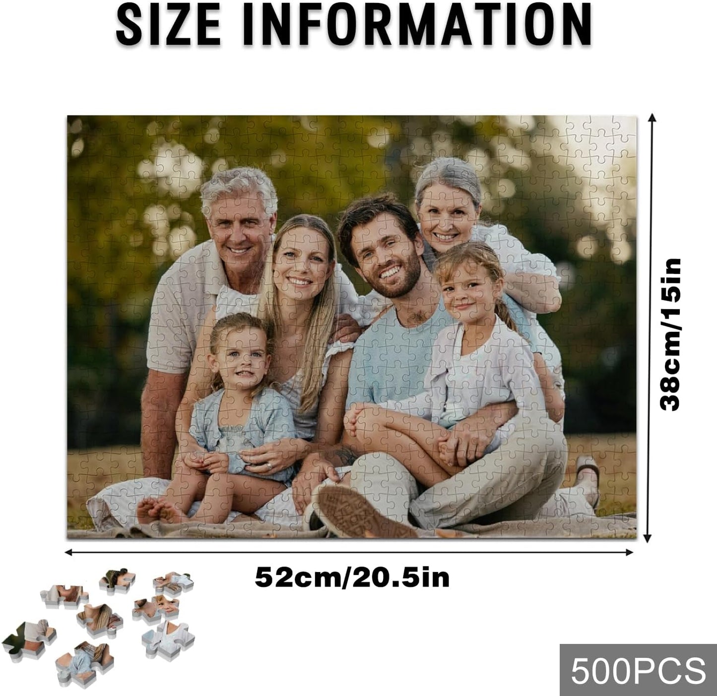 Custom Puzzle, Personalized Puzzle for Photos, Customized Puzzle 120/200/300/500/1000/1500 Pieces for Family, Christmas, Pet, Birthday, Wedding Gift