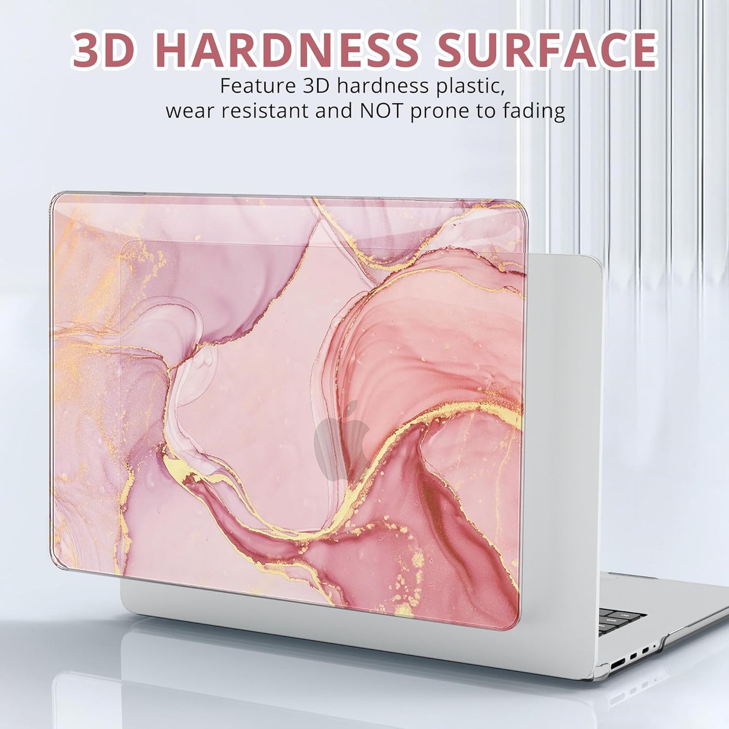 B BELK Compatible with MacBook Pro 14 inch Case 2025 2024 2023 2022 2021 M4 M3 M2 M1 A3112 A3185 A3401 A2918 A2992 A2779 A2442, Plastic Hard Shell Case+ Keyboard Cover+ Screen Protector, Pink Marble