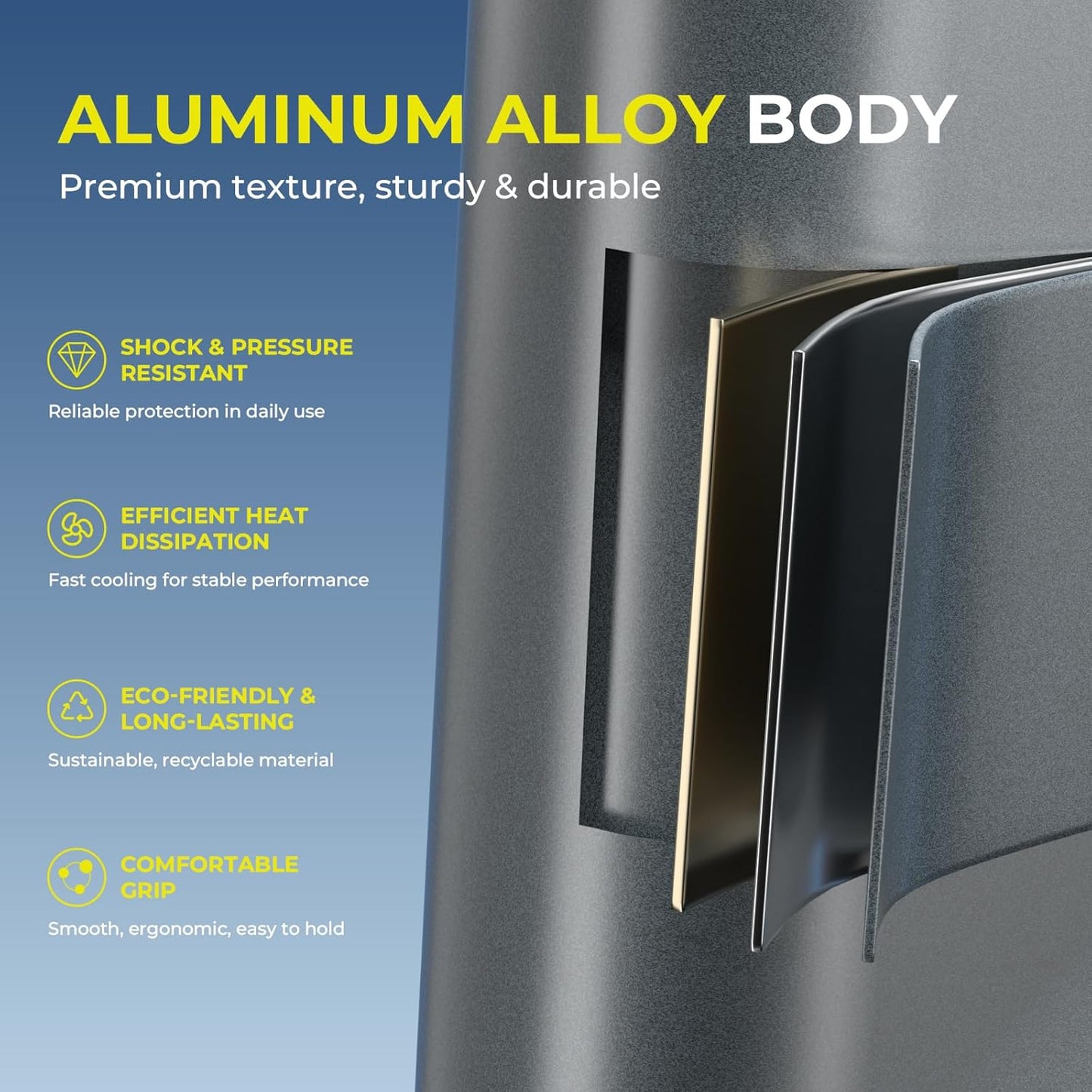 Compressed Air Duster, 130000RPM Brushless Motor, Super Power Air Duster Electric, Aluminum Alloy Body, Dust Blower with Fast Charging for Car, Computer, Keyboard, Outdoors and House