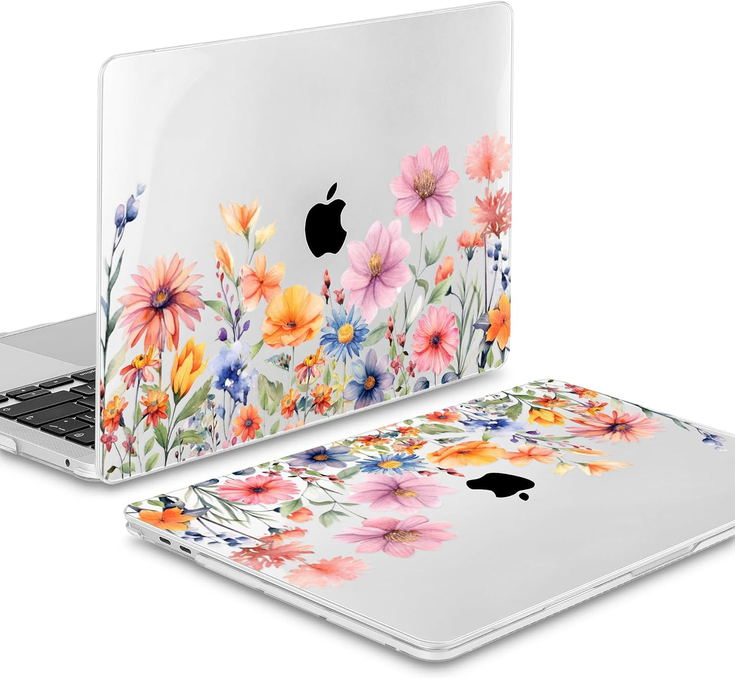 Mektron for MacBook Air 13 Case A1466/A1369 (2010-2017 Release), Snap-on Plastic Hard Shell Cover for MacBook Air 13.3 inch with Keyboard Cover, Floral P165