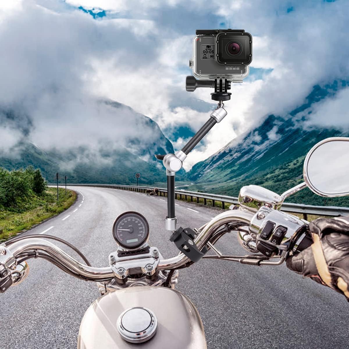 11" Adjustable Magic Arm DSLR Mirrorless Action Camera Camcorder Smartphone LCD Monitor Video Vlog Rig w/Clamp Holder Mounts fit for GoPro iPhone