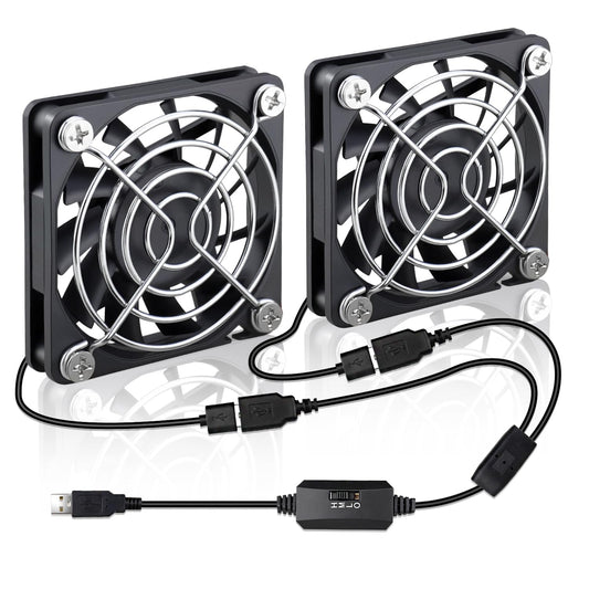 2 Packs Wathai 60mm x 10mm USB Computer Fan 5V with Speed Control DC Brushless Cooling Fans for Charger PC Case Router Raspberry Pi Radiator Cooler Ventilation