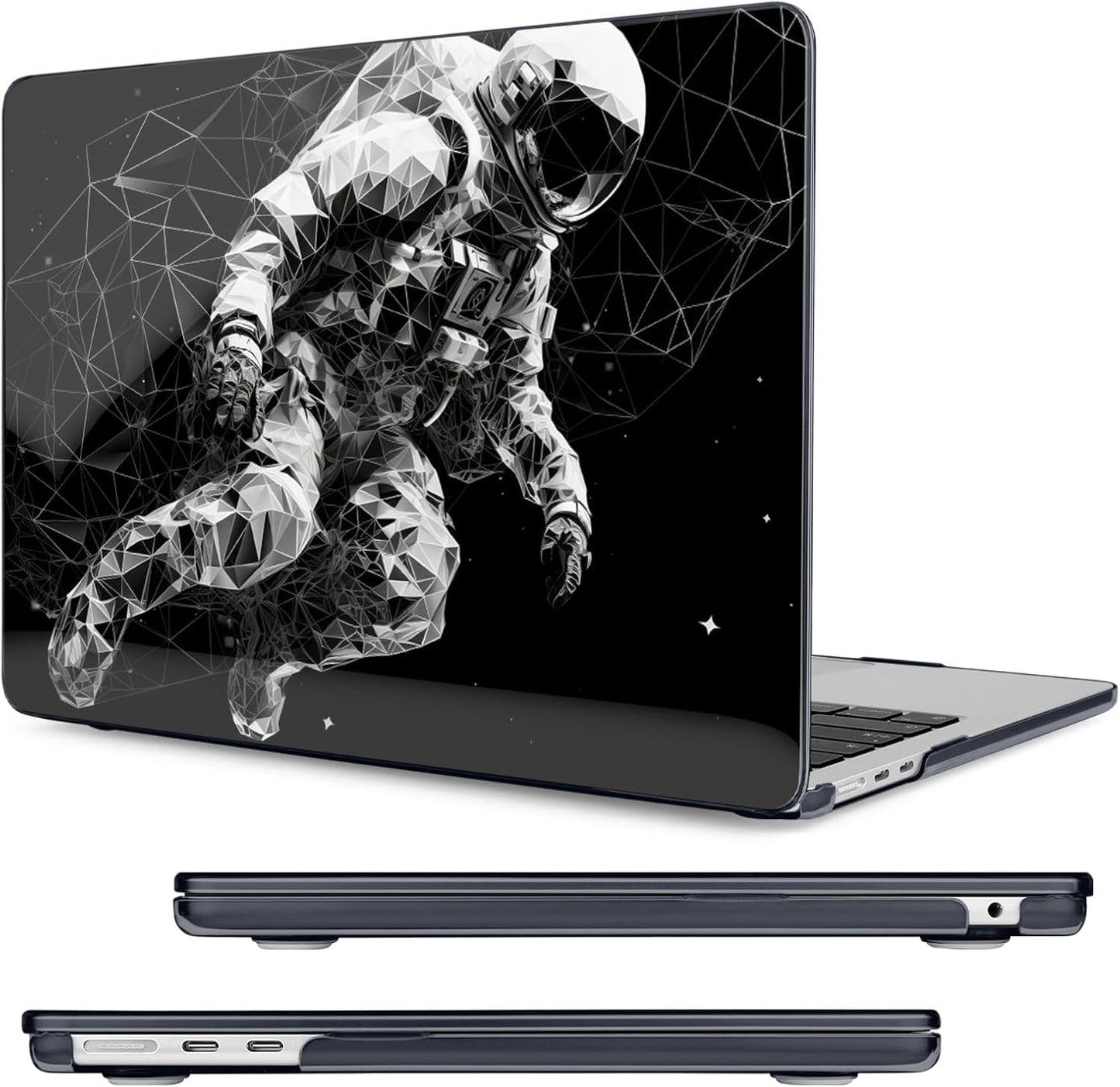 Compatible with MacBook Air 13.6 inch Case, M4 A3240/M3 A3113/M2 A2681 (Released 2025 to 2022), Hard Shell, Keyboard Cover, Screen Protector, Webcam Cover & Type-C Adapter, Astronaut