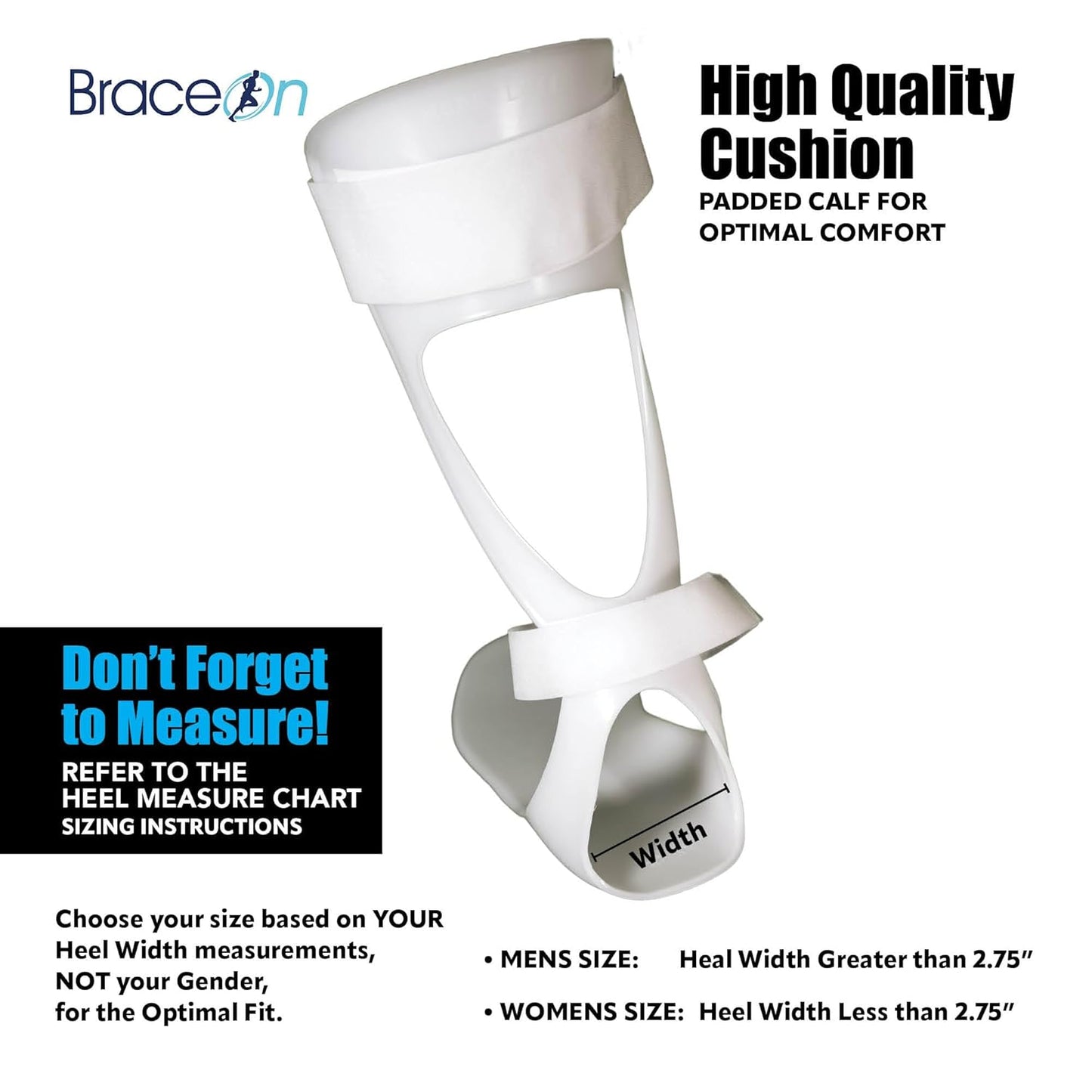 BraceOn AFO Swedish Foot Stabilizer, Drop Foot Brace for Women, AFO Brace and Foot Drop Brace, Womens, Right