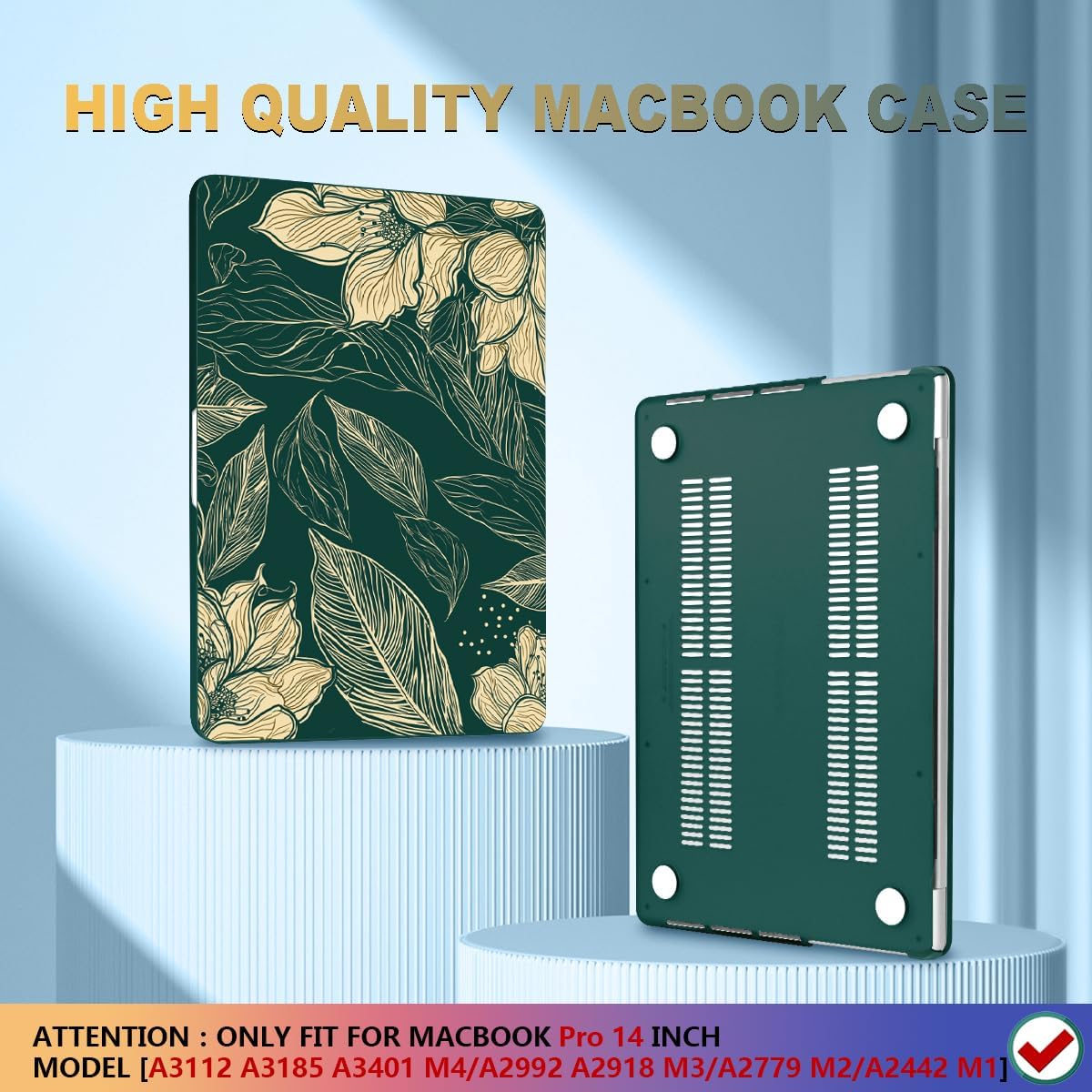 CISSOOK Compatible with MacBook Pro 14 inch 2024 2023 2022 2021 Release M4 M3 M2 M1 Chip A3112 A3185 A3401 A2918 A2992 A2779 A2442 Model, Hard Shell Case with Keyboard Cover&Screen Protector, Pink Bow