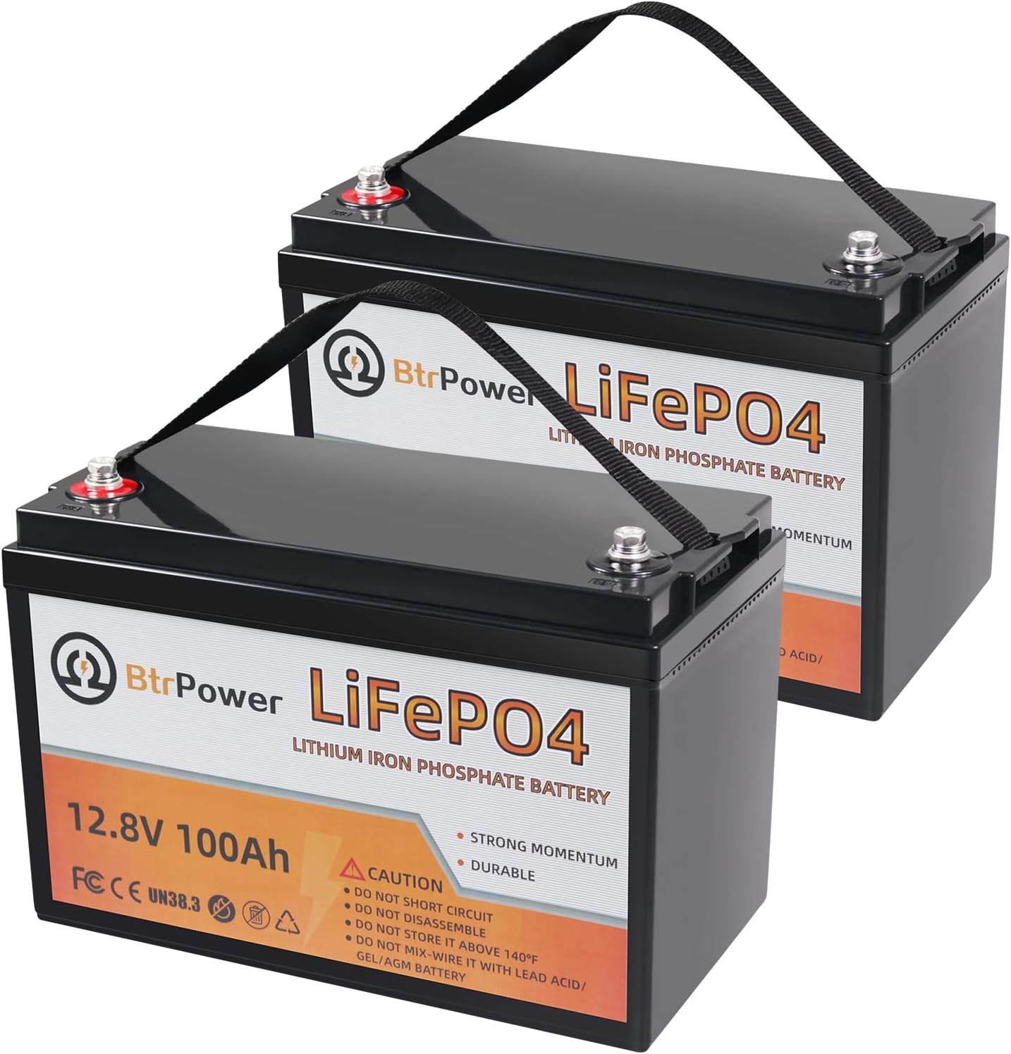2 Pack 12v 100ah lithium battery lifepo4 24v lithium iron phosphate deep cycle marine battery 12 volt pack for rv solar system home storage trolling motor