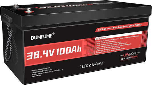 38.4V(36V) 100Ah LiFePO4 Lithium Golf Cart Battery,Built-in 200A BMS & 15000 Cycles,5kW Motor Support,High Energy Density,Maintenance-Free for Golf Carts/Utility Vehicles/RV Backup Power