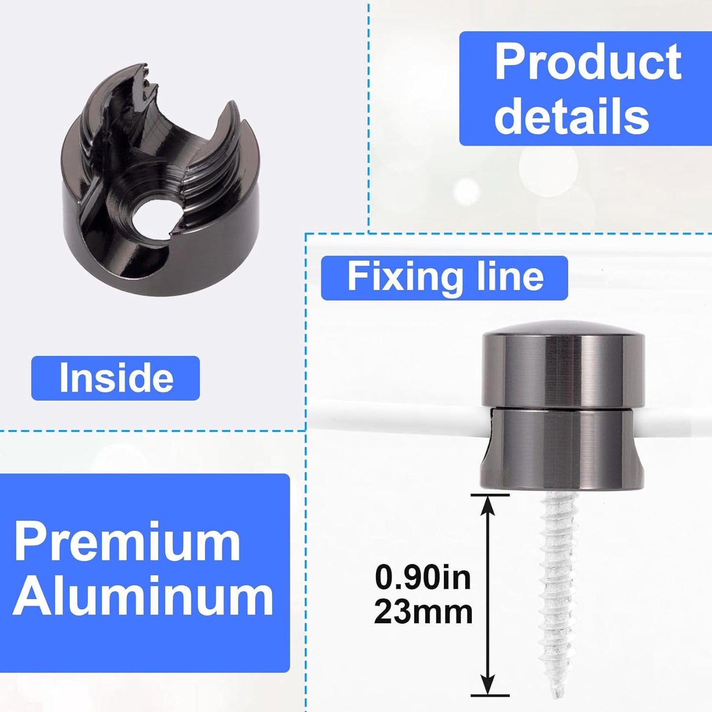 3 Sets Charger Holders for Cords, Gold/Silver/Antique Copper Adjustable Cable Anchor Holders, Adhesive Metal Cord Clips, Cable Management Wire Organizers for Desk, Office, Nightstand