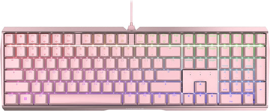 Cherry MX 3.0 S Wired Mechanical Gaming Keyboard. Aluminum Housing Built for Gamers w/MX Blue Switches. RGB Backlit Color Display Over 16m Colors. Pink