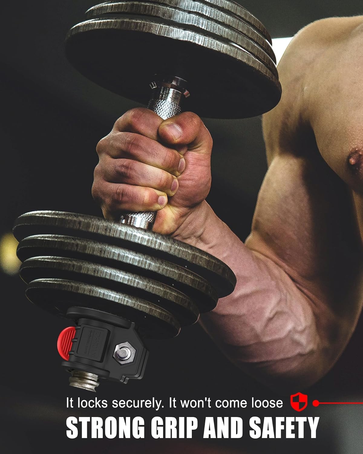 Barbell Clips 1 Inch Quick Release Weight Clamps 0.9-1.18inch Multi-Size Adjustable Olympic Clamps for Bars