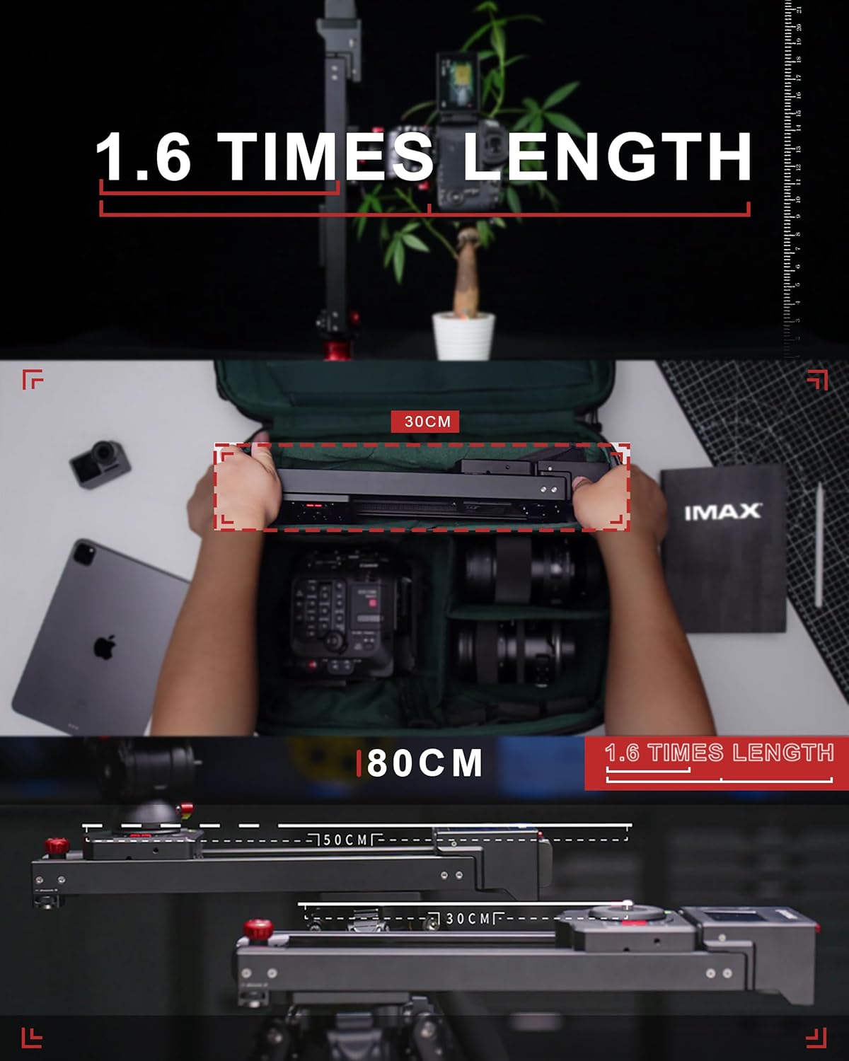 IFOOTAGE Mini Motorized Camera Shark Slider Nano N1-B Bundle Version,Aluminum Alloy Dolly Track,Video Stabilizer Rail,Time-Lapse,Stop-Motionand Interior or Exteriorlocation Camera Movement
