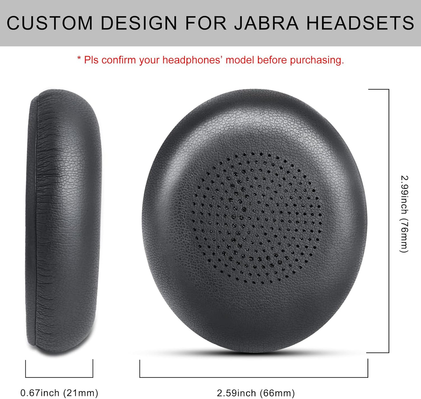 Ear Pads Replacement for Jabra Evolve2 65 (65MS 65UC USB)/Evolve2 40 (40UC 40MS USB)/Elite 45h On-Ear Wireless Headphones, Ear Cushions with Protein Leather