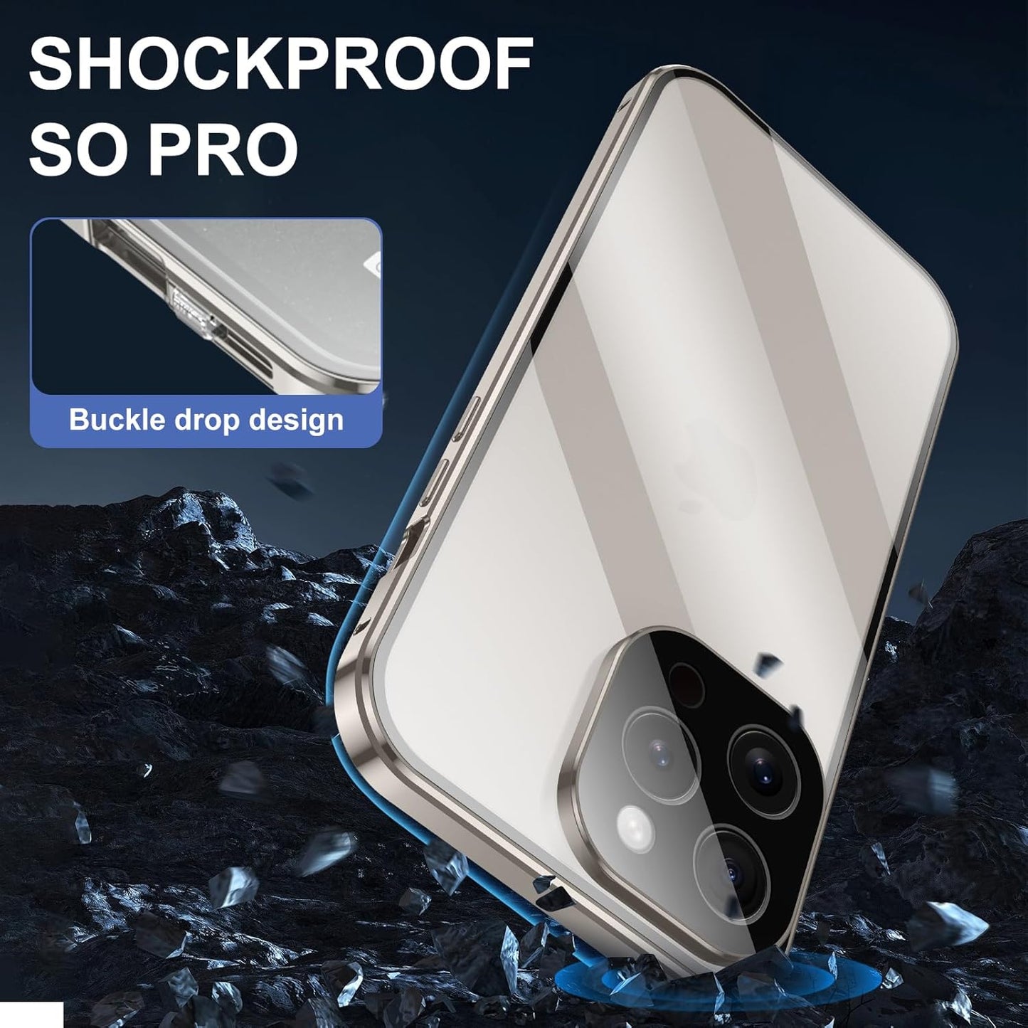 Jonwelsy Anti Peeping Case for iPhone 15 Pro (6.1"), 360 Degree Front and Back Privacy Tempered Glass Cover, Anti SPY Screen, Anti Peep Magnetic Adsorption Metal Bumper for iPhone 15 Pro (Black)