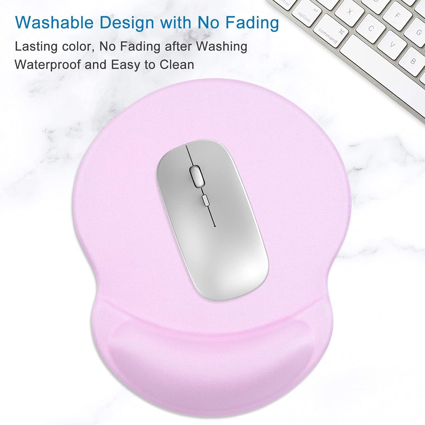 ITNRSIIET Ergonomic Mouse Pad with Gel Wrist Support Small Wrist Rest Smooth Surface Non-Slip PU Base Comfortable Office Supplies Pain Relief, 8.7 x 7.2 inches, Purple