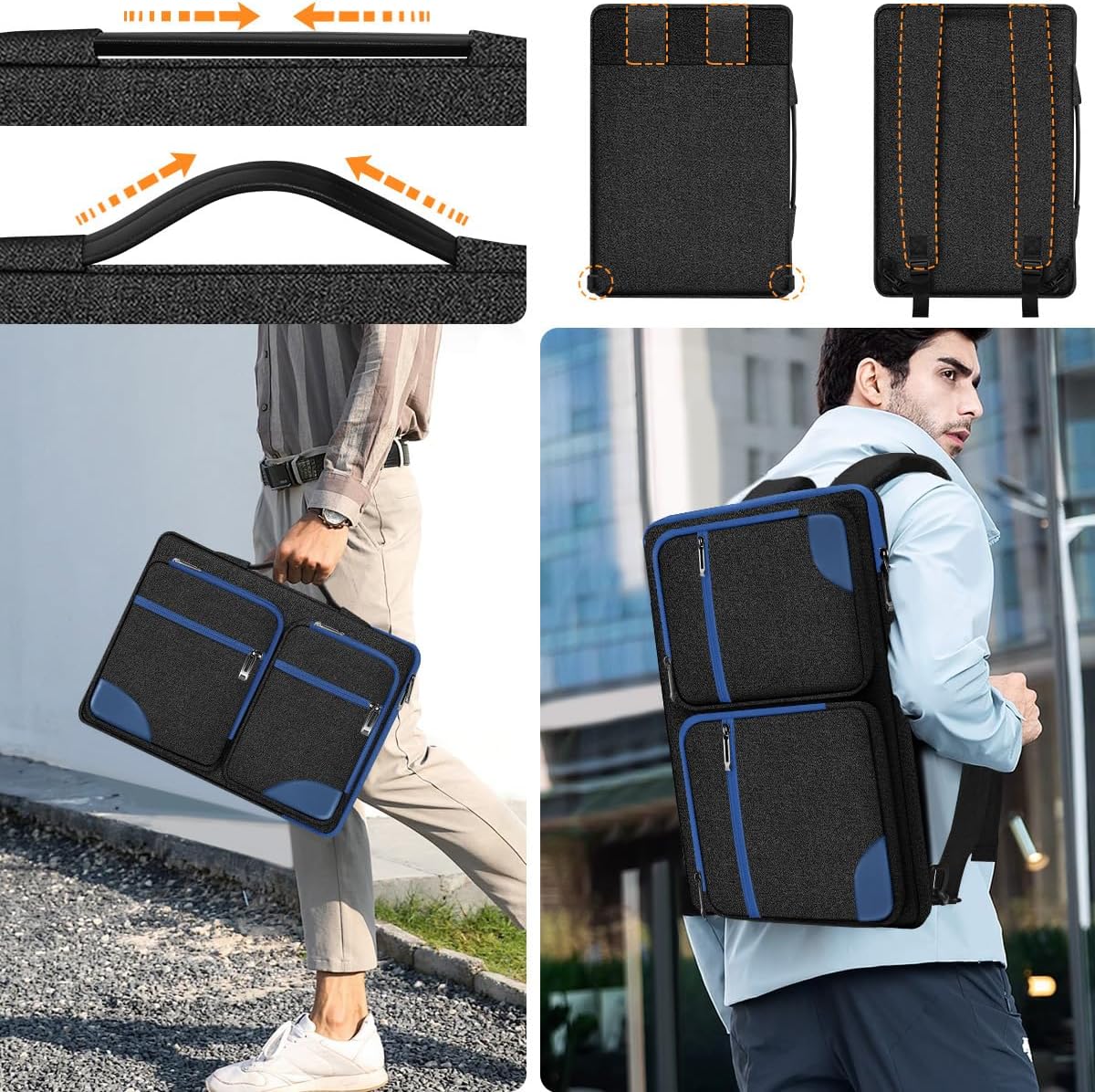 Hseok Laptop Sleeve 15 15.6 16 inches Case Protective PC Briefcase for Commuting and Business Trip，Blue