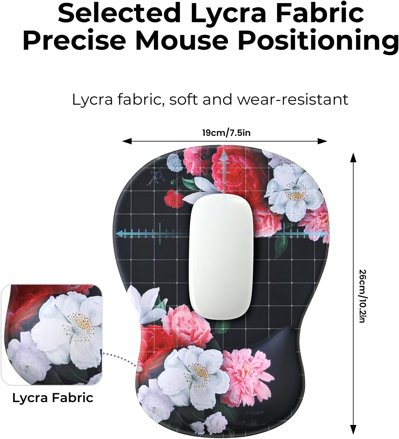 EooCoo Ergonomic Mouse Pad with Gel Wrist Rest Support Middle Concave Design, Relieve Wrist Pain Mousepad, Non-Slip Base for Laptop, Computer, Office Desk Accessories, Carpal Tunnel Syndrome