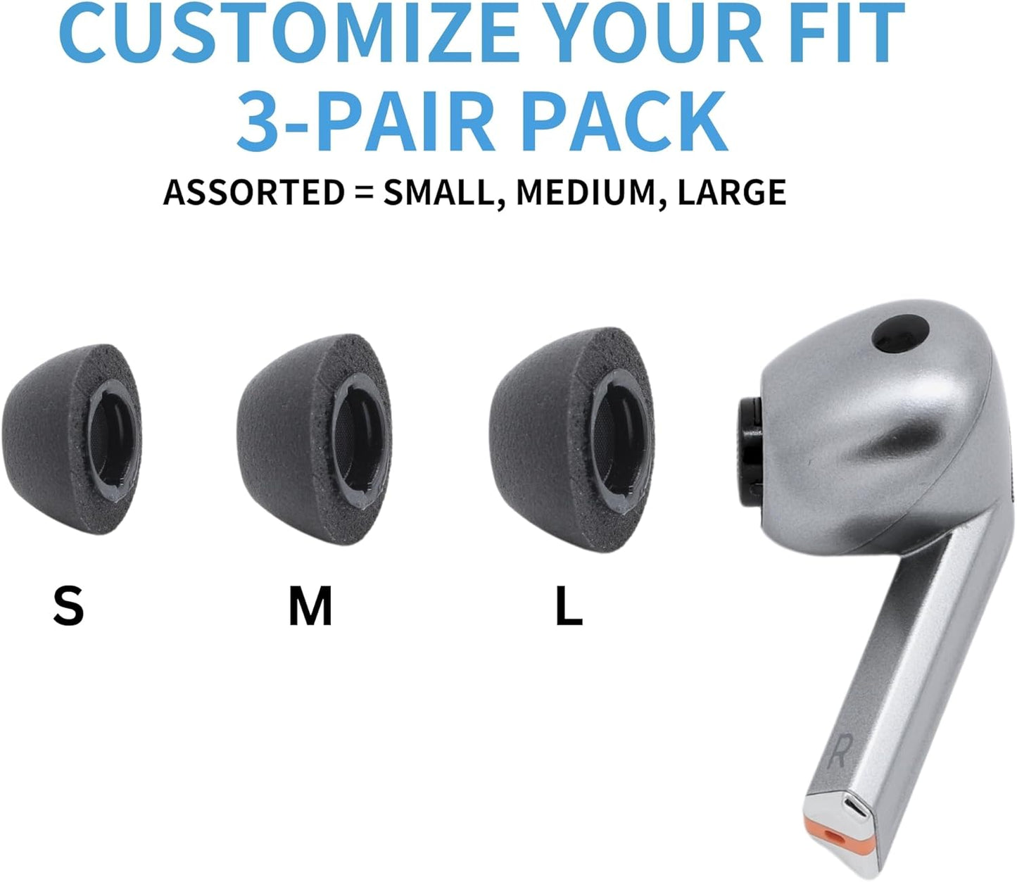 Comply TrueGrip | Premium Memory Foam Replacement Earbud Tips for Samsung Galaxy Buds3 Pro | Enhanced Comfort, Secure Fit, Superior Noise Isolation, Removal & Cleaning Tool | Black (S/M/L) (3 Pairs)