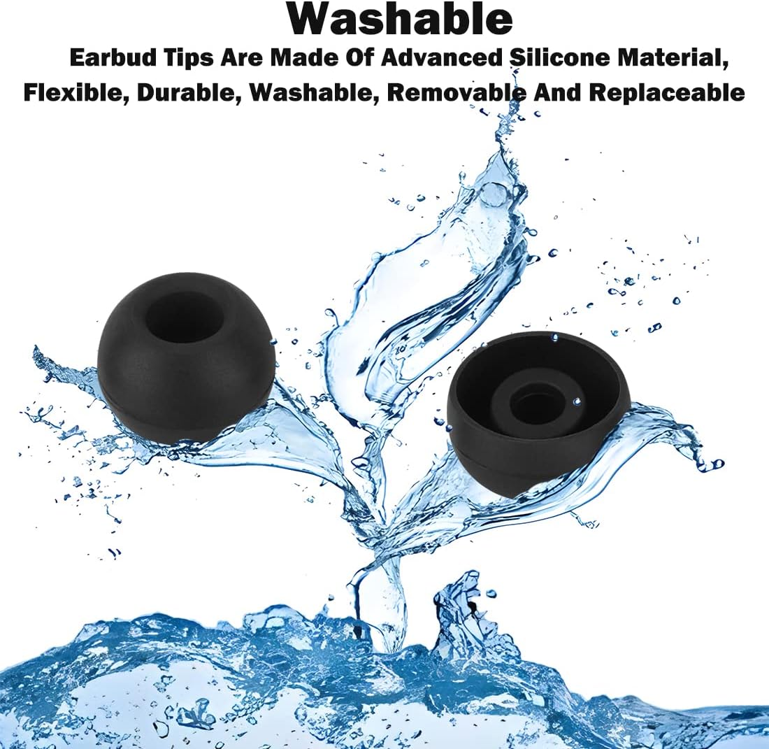 Earbud Tips - 9 Pairs, Compatible with Powerbeats 2/3, LG, Samsung - Black