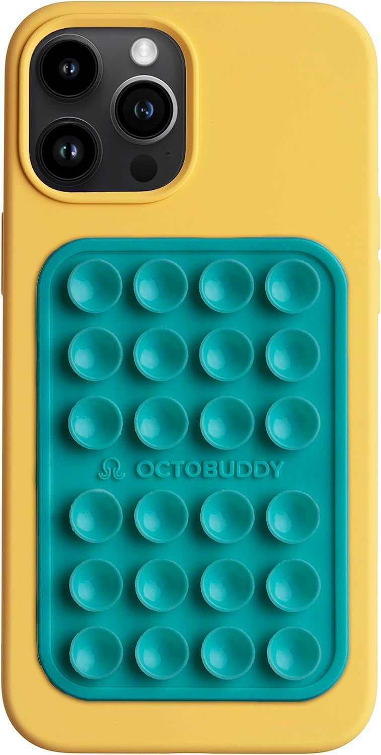 Classic MAX - Silicone Suction Phone Case Adhesive Mount - Hands-Free, Strong Grip Holder for Selfies and Videos - iPhone and Android Compatible - 2.6″ x 3.9″, Turquoise