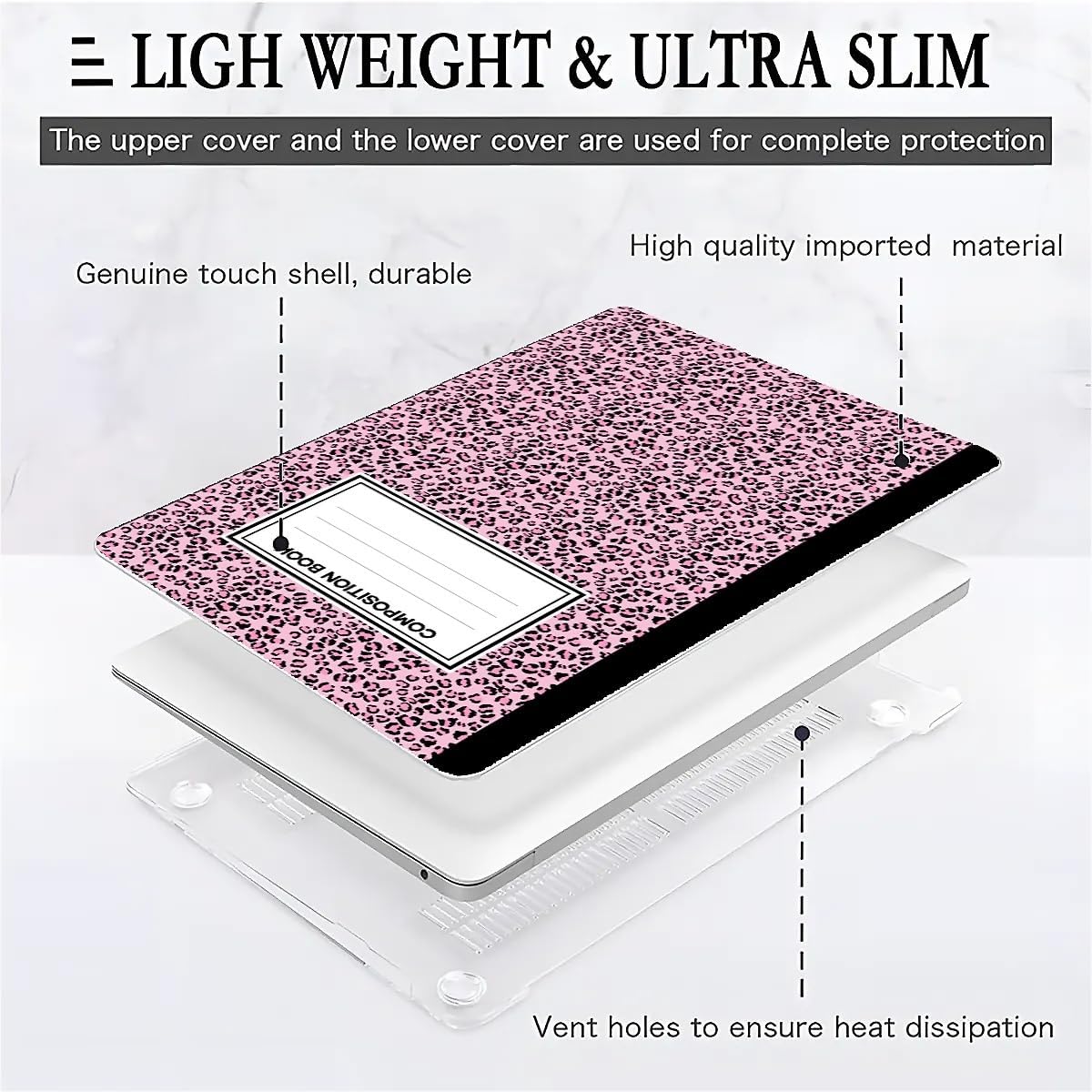 Compatible with MacBook Air 13.3 13.6 Inch Case 2022 2021 2020 2019 Plastic Hard Shell Case Cover,13.6 Air (A2681) M2 2022, Notebook