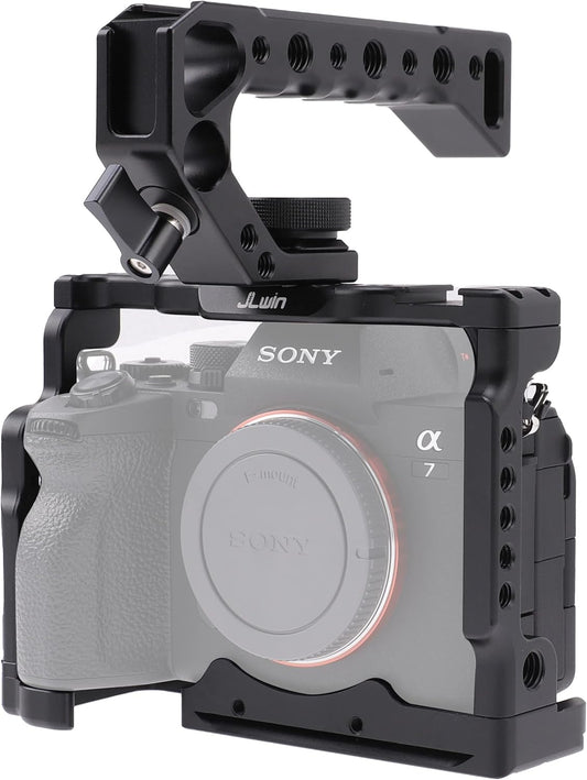 A7 IV Cage Support, Hersmay Camera Cage with Top Handle for Sony A7 IV / A7S III Full Frame mirrorless Camera