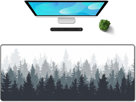 Galdas Gaming Mouse Mat Forest Background Pattern XXL XL Large Mouse Mat Long Extended Mouse Pad Desk Mat Non-Slip Rubber Mice Pads Stitched Edges Thin Pad (31.5 x 11.8 x 0.12 Inches) Tree