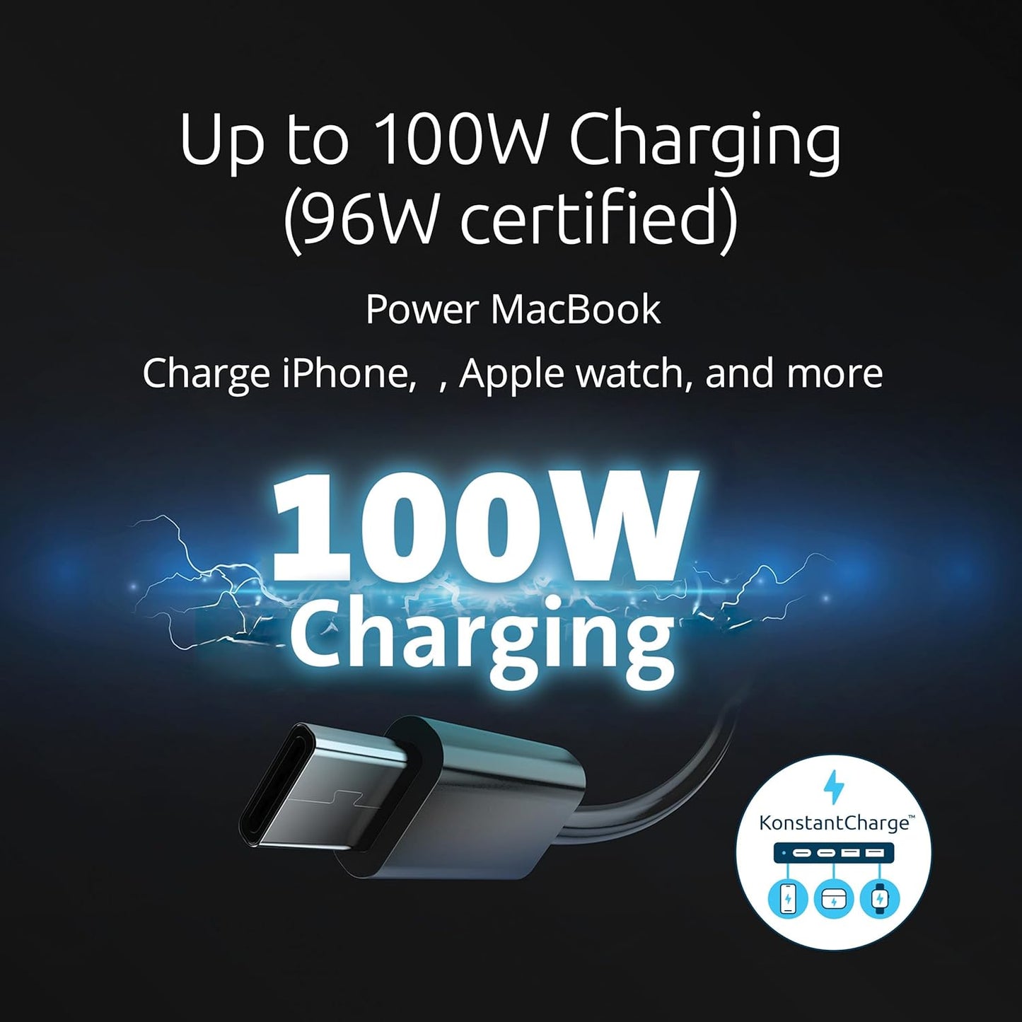 Kensington SD5900T DisplayLink Docking Station Thunderbolt 4, Quad 4K for MacBook Pro/Air M1/M2/M3/M4 with Pro and Max Chipsets, 100W PD, HDMI/DP/TB4, SD/Micro SD Card Slots - Midnight Blue (K35232NA)