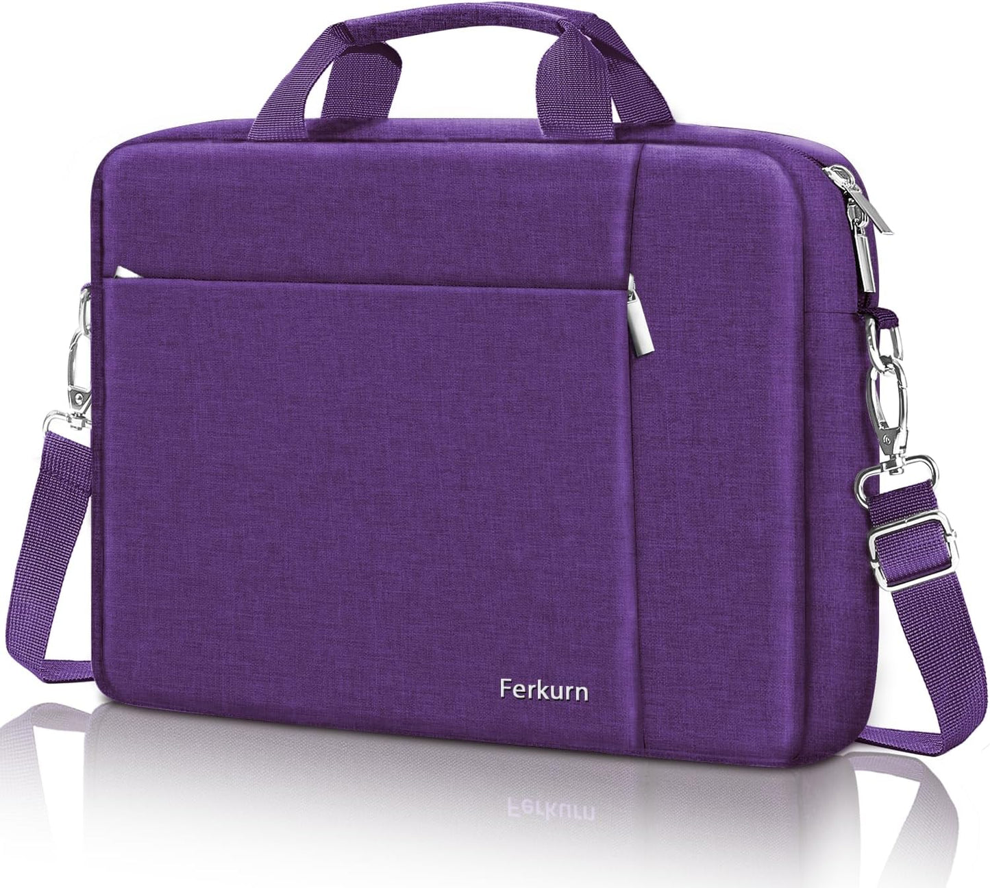 Ferkurn Laptop Bag Case for Women Men Computer Bag Compatible with HP Envy Pavilion Omen/LG Gram/MSI/Dell Inspiron XPS/Lenovo/Acer, Shoulder Strap Carrying Messenger Briefcase, Purple, 17 17.3 Inch