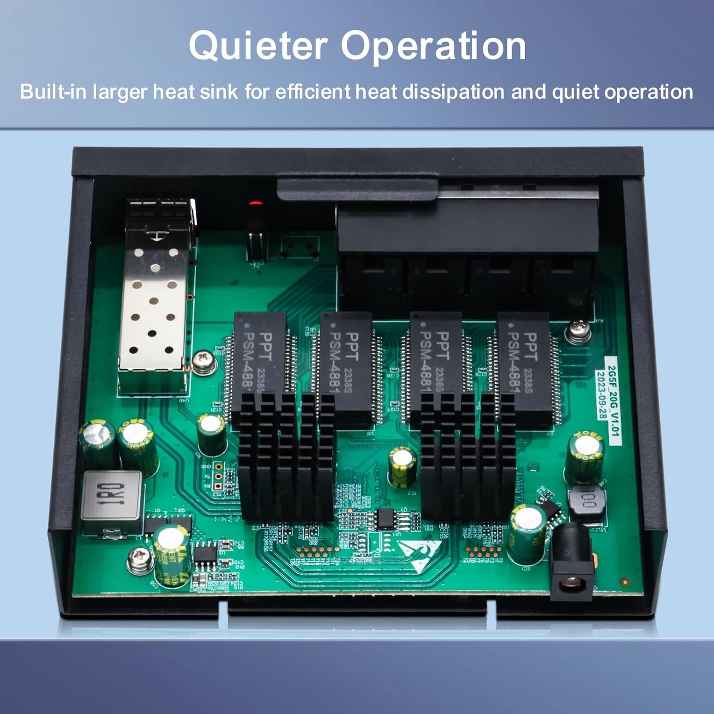 SODOLA 8-Port Unmanaged 2.5G Switch,8 x 2.5GBASE-T Ports,1X10G SFP+,100Gbps Switching Capacity, Fanless, Metal，Plug & Play 2.5Gb Network Switch