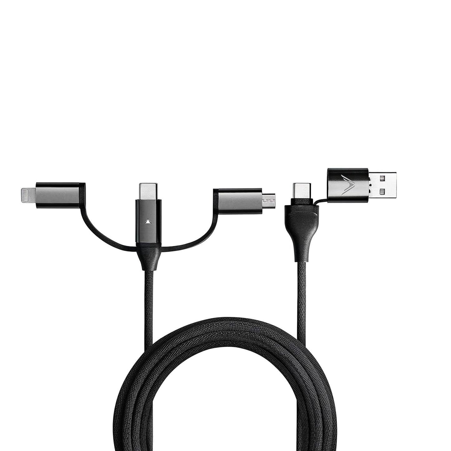 Futurizta Tech [Upgraded] Zeus-X 6-in-1 Universal Multi Cable (10ft/3m) Fast Charging 60W Laptop PD, QC3.0 & 27W iPhone Fast Charging & Data Sync, Military Grade Braided with Cable Organizer Strap