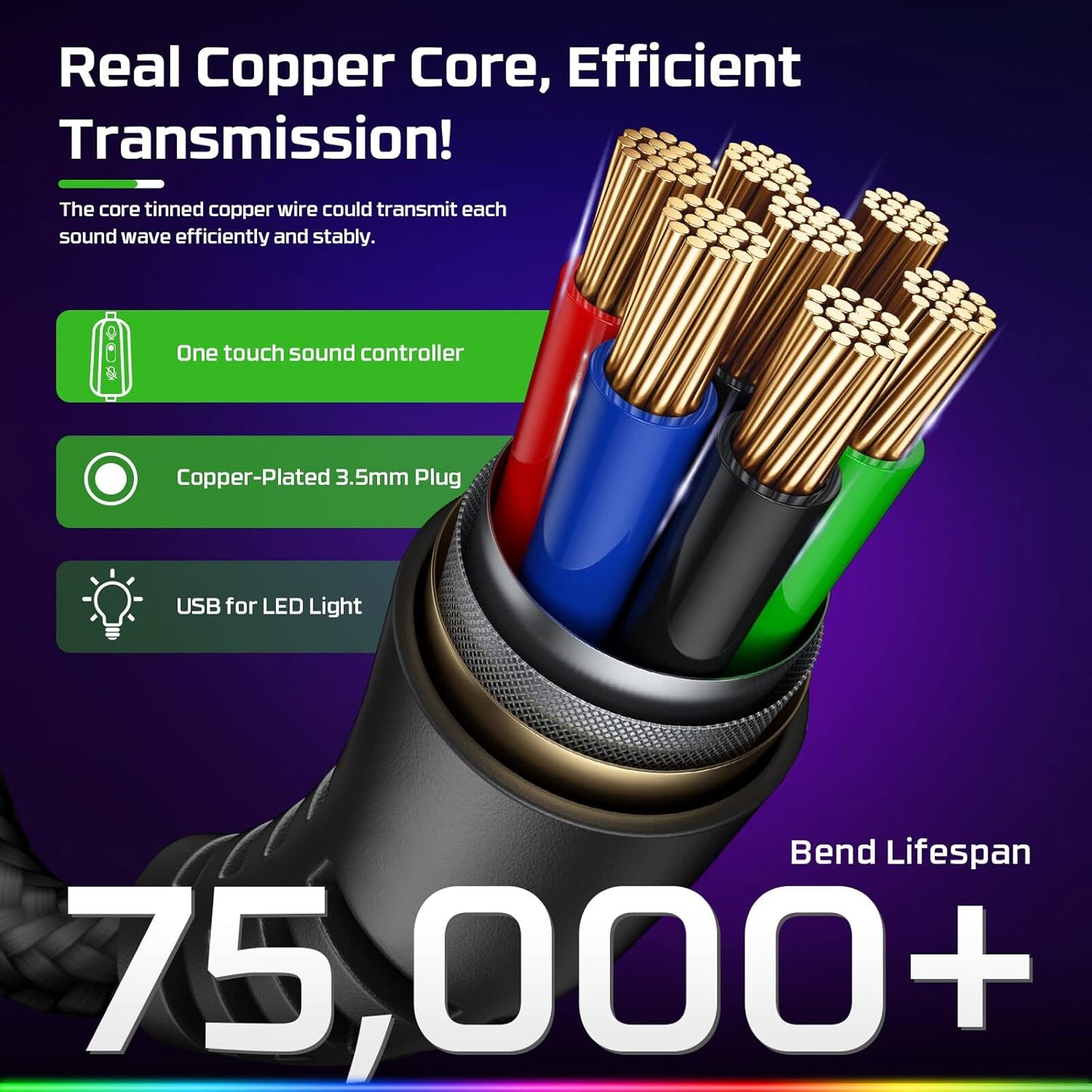 FC200 PC Gaming Headset for PS4, PS5, Switch, Xbox One, Mac, Noise Canceling Headphones with Microphone, Computer Headset with 3.5mm Jack & RGB Light