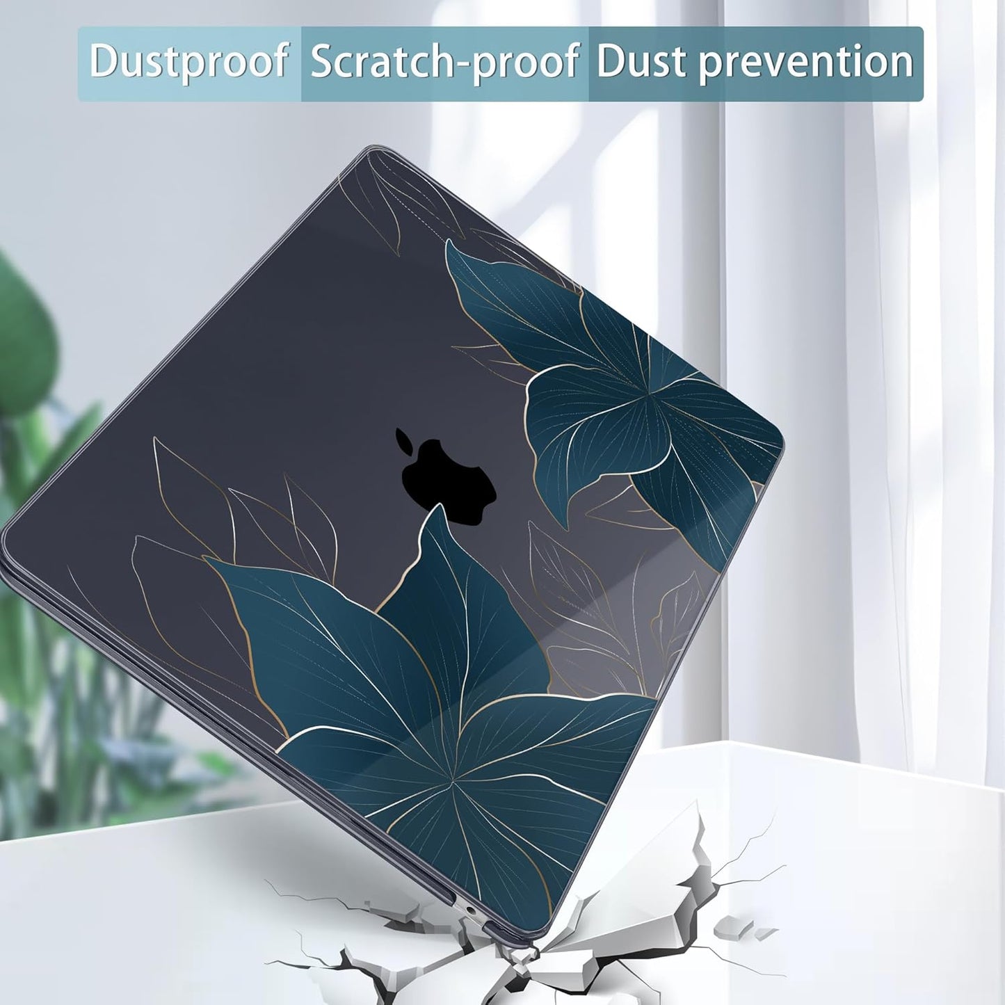 May Chen for MacBook Air 13.6 Inch Case 2025/2024/2023/2022 Release (Model A2681 A3113 A3240, M2 M3 M4 Chip) – Hard Shell Laptop Cover with Keyboard Cover & Screen Protector，Golden Flowers