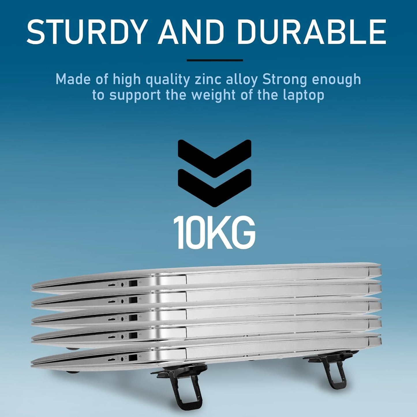 Bewudy 2 Pcs Portable Keyboard Stand, Dual Tilt Angle Adjustment, Foldable Laptop Riser, Self-Adhesive Feet for Most Keyboards (Black)