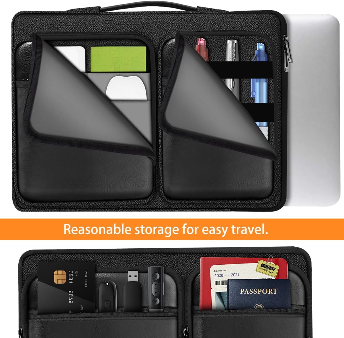 ZINZ Laptop Case 15 15.6 16 inches Sleeve Slim Briefcase Spill-Resistant Handbag for Most Popular 15" 15.6" 16" Notebooks，B01K03