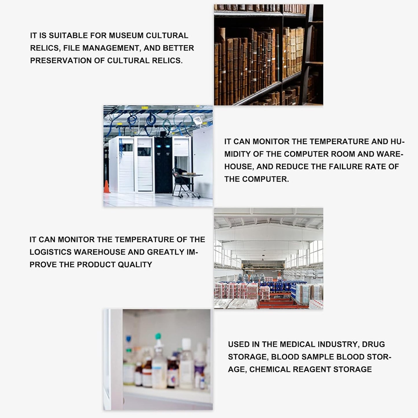 Computer USB Thermometer Data Logger, Plug and Play PC Software for Logging Temperature with Email Alarm, for Temperature and Humidity Data