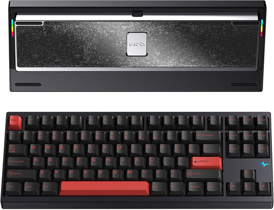 KEEBMONKEY WOBKEY Crush 80 Reboot CNC Aluminum 5-Second Quick-Release Triple-Mode Connectivity Mechanical Keyboard with Superior Acoustics (Pro Black)
