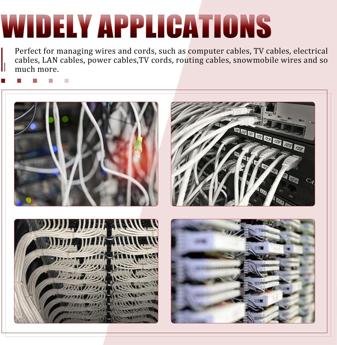 Hilitchi 135 Pcs 6 Sizes Black Plastic Cable Clamp R Type Screw Mounting Cord Fastener Cable Clips Assortment Kit with Screws for Wire Management Cable Conduit (Clips from 6mm to 23mm)