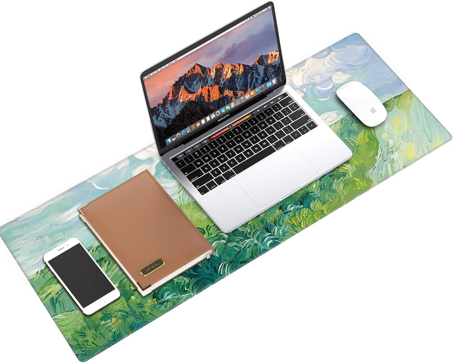 Galdas Gaming Mouse Pad XXL XL Large Long Extended Big Mousepad Non-Slip Rubber Keyboard Mouse Pad with Stitched Edges for Laptop Home Office (31.5x11.8x0.08 Inch) … (Summer Cure)