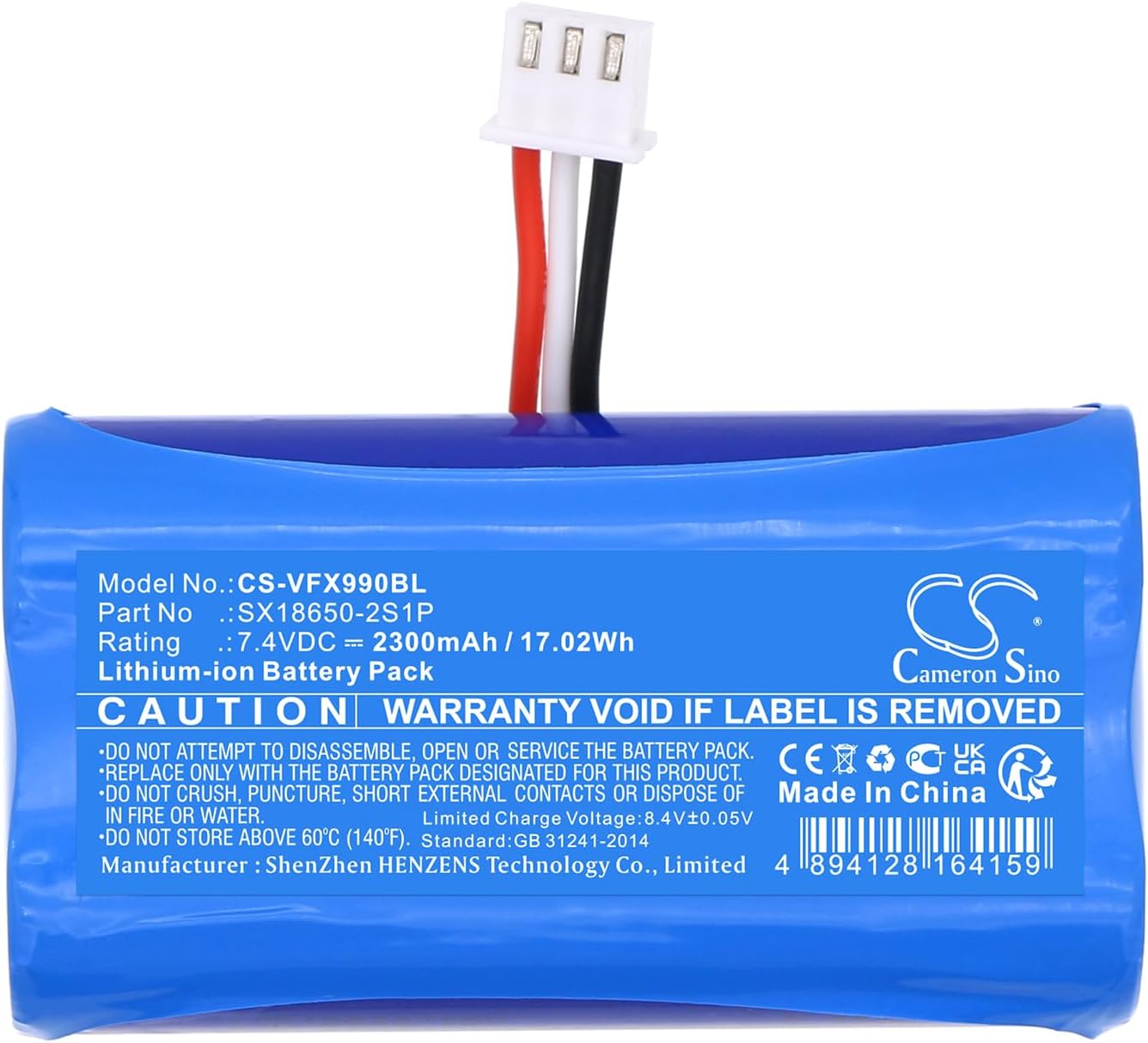 Cameron Sino (2PCS) Replacement for Ver'ifone X970 X990 Battery,fits SX18650-2S1P 2300mAh/7.4V