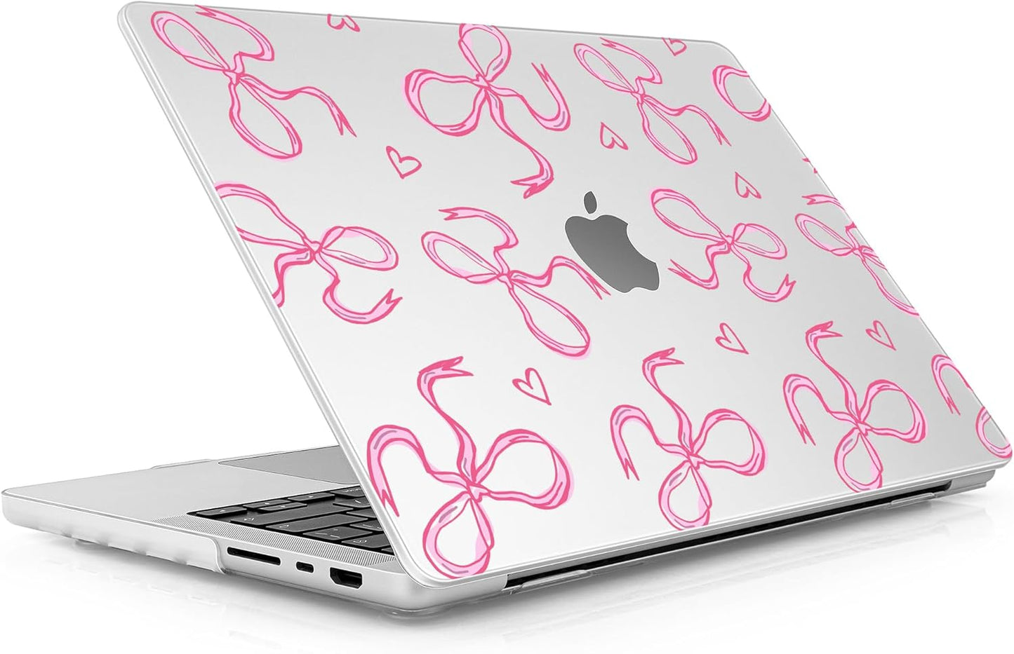 for MacBook Pro 16 inch Case 2021 2022 2023 2024 Release A3186 A3403 M4 A2991 M3 A2780 M2 A2485 M1 Pro/Max, Hard Shell Case with Screen Protector & Keyboard Cover, Pink Bows Heart