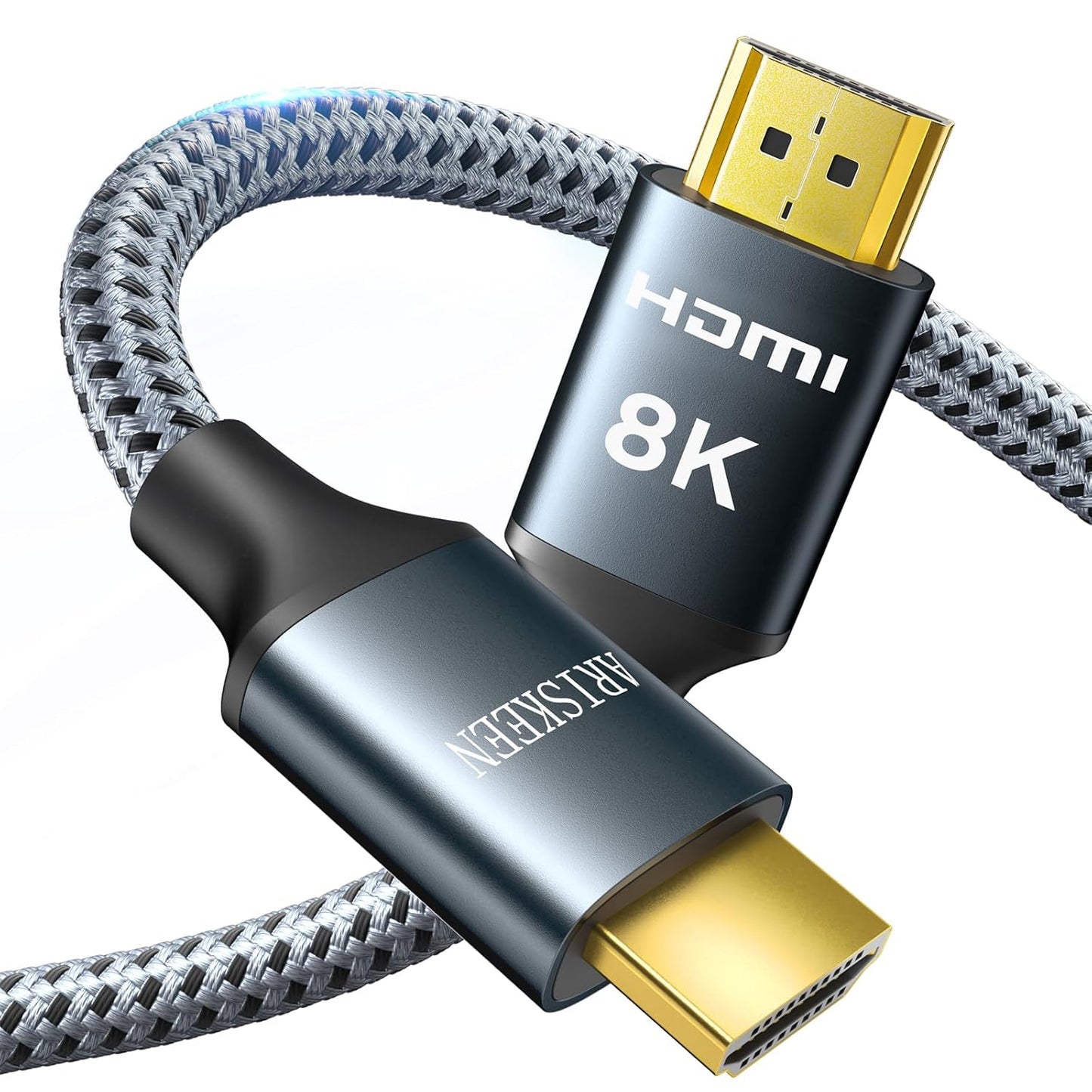 ARISKEEN 8K HDMI Cable 6 FT, 48Gbps High Speed HDMI 2.1 Cable, 8K 60Hz, 4K 120Hz 144Hz Braided HDMI Cord - 6 Feet