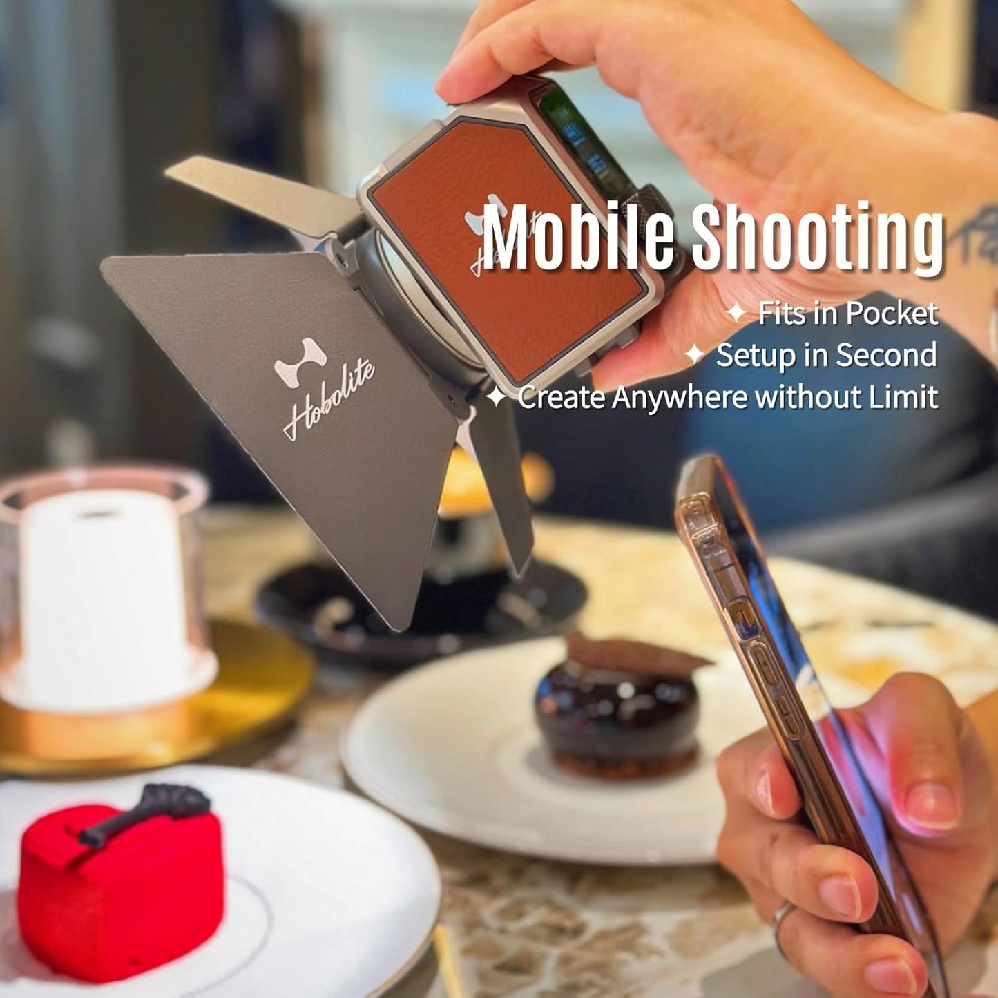 Harlowe Micro Portable Led Light for Camera 8W Bi-Color 2700K-6500K CRI/TLCI 96+ Small Camera Lighting Kit Mini Cube Fill Light for Photography and Video Recording Micro Master Kit