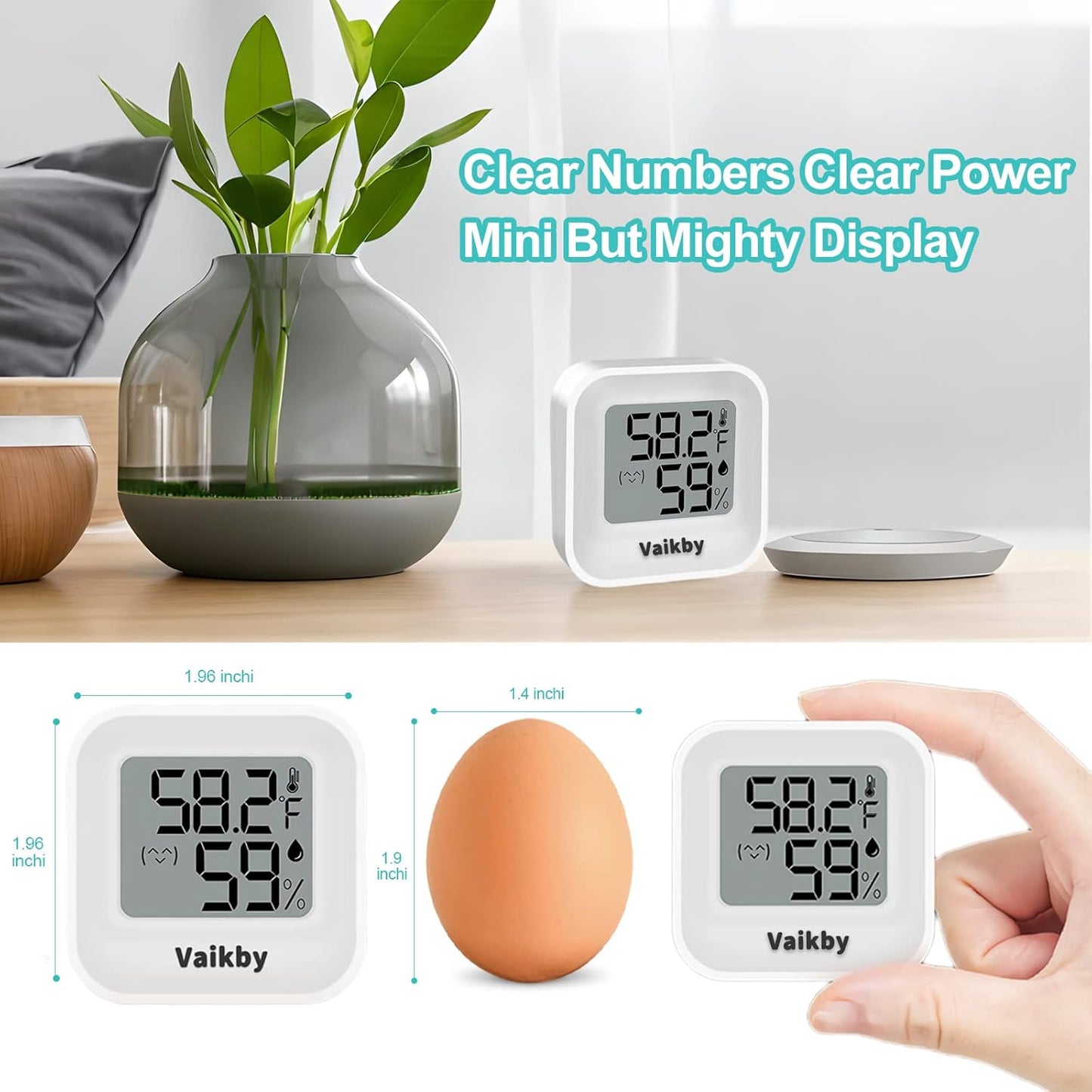 Indoor Humidity Meter Hygrometer 4Pack, Room Thermometer for Accurate Room Temperature Monitor, Digital Hygrometer with Indoor Thermometer for Home, Baby Nursery, and Humidity Sensor Enhanced Comfort