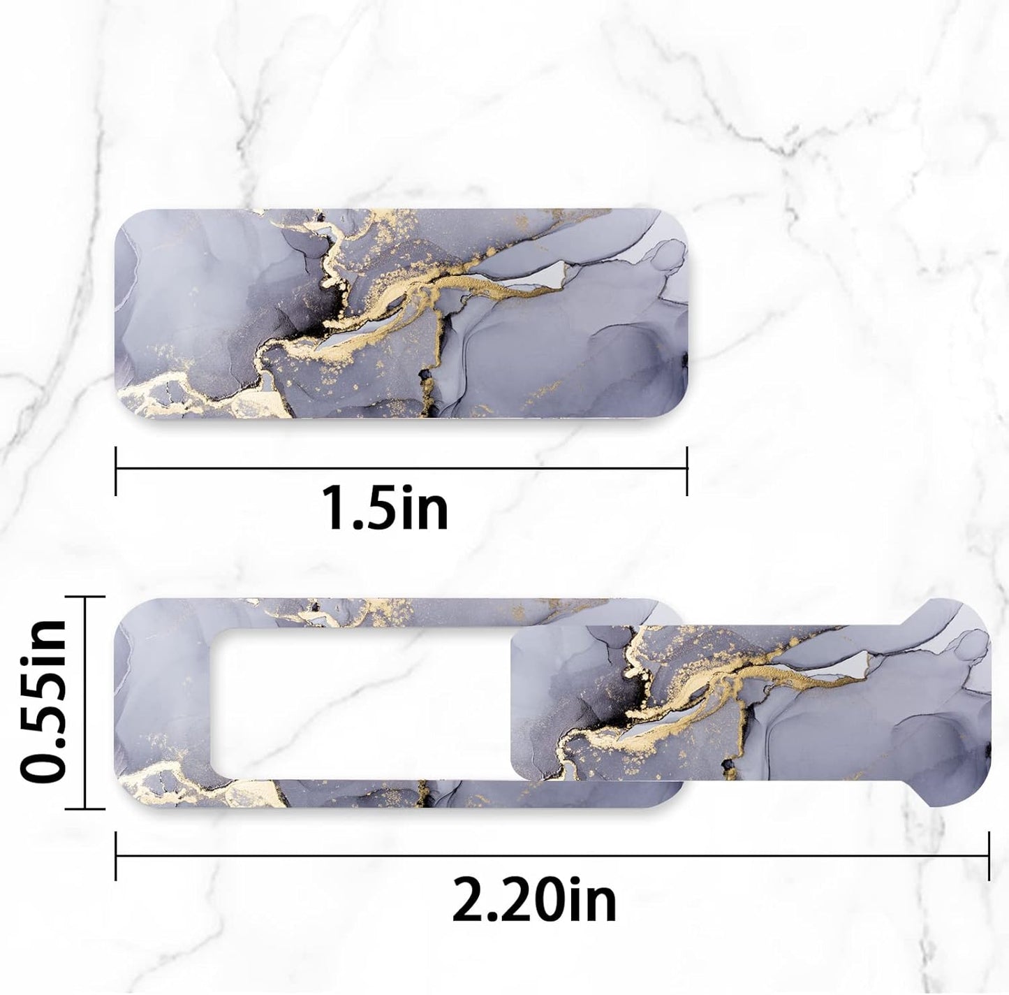 Webcam Cover, 3 Pieces, Laptop Camera Cover, Privacy Shielding Capacity is Twice as Big as The Traditional, Suitable for Computer Mobile Phones, laptops, Tablets and so on (Grey Marble)