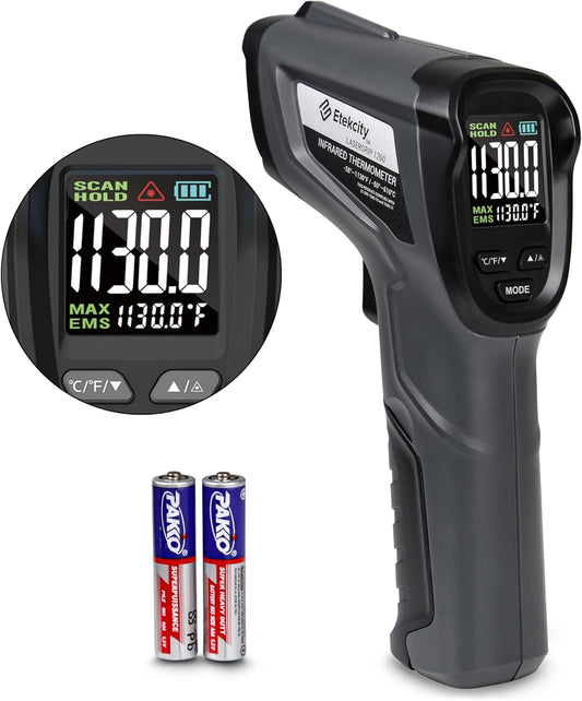 Etekcity Temperature Gun Infrared Thermometer -58°F 1130°F, Digital Laser Heat Gun for Pizza Ovens, Griddles, Meat, Refrigerators, Engines, HVAC, Kitchen & Pool Accessories